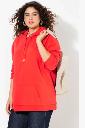 Ulla Popken Bluza z kapturem, motyw z napisem, oversize, kaptur, długi rękaw
