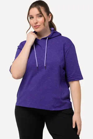 Ulla Popken Bluza, kieszeń zamykana na zamek, oversize, kaptur, rękaw 1/2