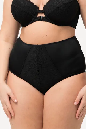 Ulla Popken Figi maxi, koronkowa wstawka, wysoki stan