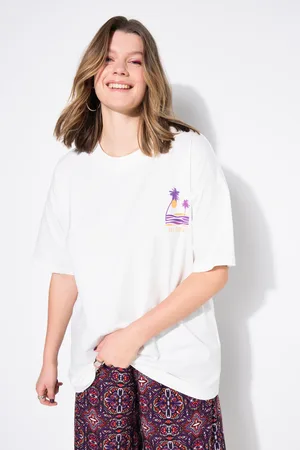 STUDIO UNTOLD T-shirt, oversize, nadruk z tyłu