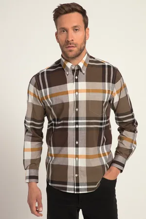 JP 1880 Koszula w kratę, długi rękaw, kołnierz button-down, nowoczesny krój