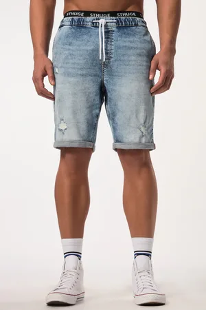 STHUGE Bermudy dżinsowe FLEXLASTIC®, denim, efekty zniszczenia, do rozmiaru 8XL