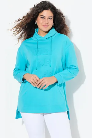 Ulla Popken Bluza, tłoczenie 3D, oversize, stójka, długi rękaw