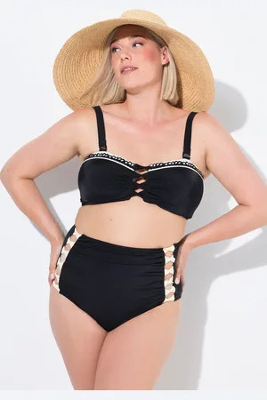 Ulla Popken Bikini, wstążki, miękkie miseczki, regulowane ramiączka, wysoki stan