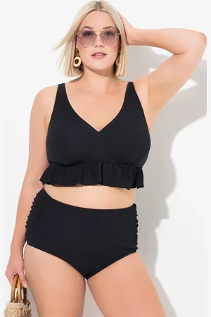 Ulla Popken Bikini, faktura, falbana, miękkie miseczki, regulowane ramiączka