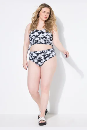 STUDIO UNTOLD Figi od bikini, wysoki stan, nadruk z palmami