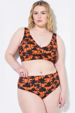 STUDIO UNTOLD Figi od bikini, wysoki stan, nadruk z palmami