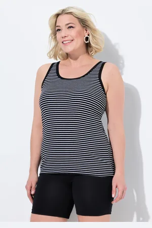 Ulla Popken Bustier, paski, okrągły dekolt, bez rękawów, wbudowany biustonosz