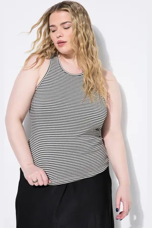 STUDIO UNTOLD Tank top, krój Slim, fakturowany dżersej, prążki
