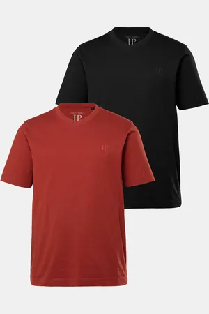 JP 1880 T-shirty, krój podstawowy, dwupak, dekolt w szpic, rękaw 1/2, do rozmiaru 8 XL