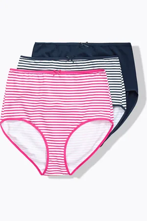 Ulla Popken Figi maxi, 3 pary, kolorowe paski