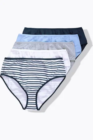 Ulla Popken Figi midi, 5 par, paski/jednokolorowe