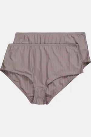 Ulla Popken Figi midi, dwupak, prążki, wysoki krój