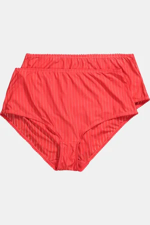 Ulla Popken Figi midi, dwupak, prążki, wysoki krój