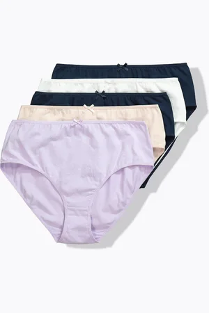 Ulla Popken Figi midi, 5-pak, kropki/jednokolorowe