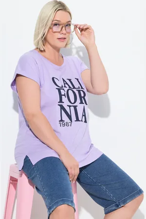 Ulla Popken T-shirt, California, oversize, okrągły dekolt, rękaw 1/2