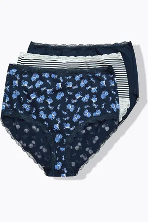 Ulla Popken Figi maxi, 3 pary, koronkowe brzegi