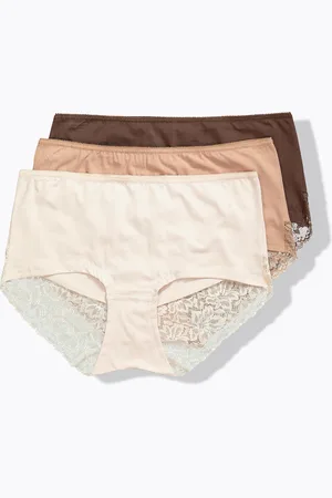 Ulla Popken Hipsterki, 3 pary, koronka