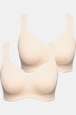 Ulla Popken Biustonosz z mikrofibry, dwupak, bez fiszbin, profilowane miseczki