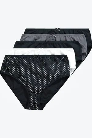 Ulla Popken Figi midi, 5-pak, kropki/jednokolorowe