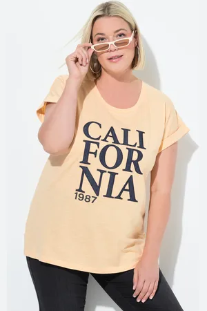 Ulla Popken T-shirt, California, oversize, okrągły dekolt, rękaw 1/2