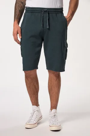 JP 1880 Bermudy dresowe, kieszenie cargo, vintage wash, elastyczny pasek, do rozmiaru 8XL