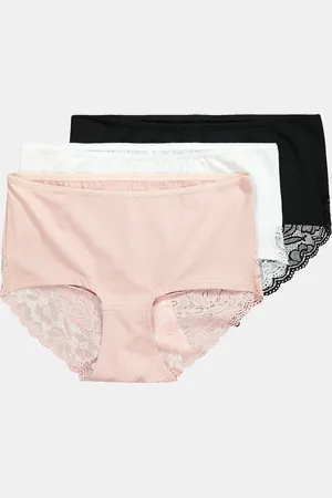 Ulla Popken Hipsterki, 3 pary, koronka z tyłu