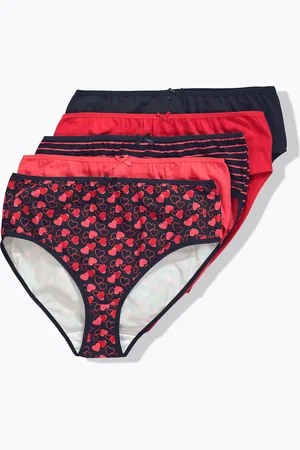 Ulla Popken Figi midi, 5-pak, serca/jednokolorowe