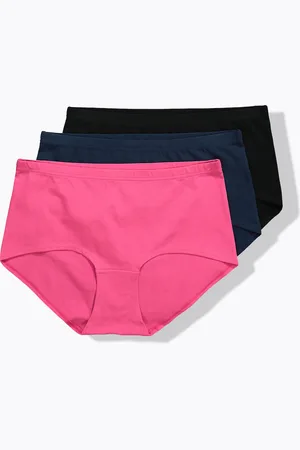 Ulla Popken Hipsterki, 3-pak, gwiazdki/jednokolorowe