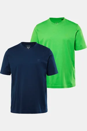 JP 1880 T-shirty, krój podstawowy, dwupak, dekolt w szpic, rękaw 1/2, do rozmiaru 8 XL