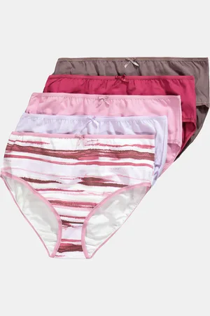Ulla Popken Figi midi, 5 par, marmurkowe paski/jednokolorowe