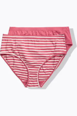 Ulla Popken Majtki, zestaw 2 sztuk, paski/uni, bawełna organiczna