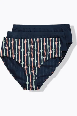 Ulla Popken Figi midi, 3 pary, wzór w kokardki/kolorowe