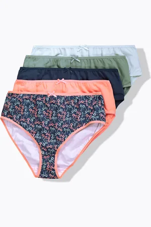 Ulla Popken Figi midi, 5 par, wzór w kokardki/kolorowe