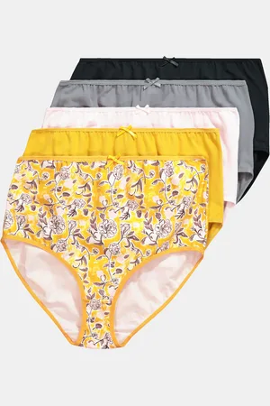Ulla Popken Figi midi, 5 par, kwiaty/jednokolorowe