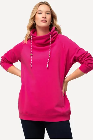 Ulla Popken Bluza, szeroka stójka, kieszenie, raglanowe długie rękawy