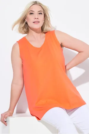 Ulla Popken Top, krój trapezowy, dekolt w szpic, bez rękawów