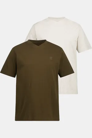JP 1880 T-shirty, krój podstawowy, dwupak, dekolt w szpic, rękaw 1/2, do rozmiaru 8 XL