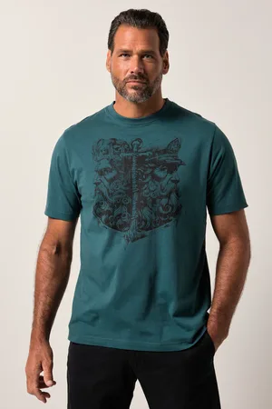 JP 1880 T-Shirt , rękaw 1/2, okrągły dekolt, nadruk, do rozm. 8XL