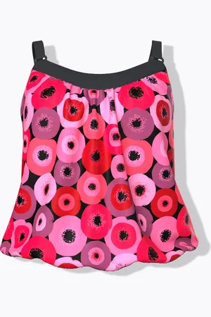 Ulla Popken Tankini, okręgi, miękkie miseczki, ramiączka z regulacją, materiał pochodzący z recyklingu
