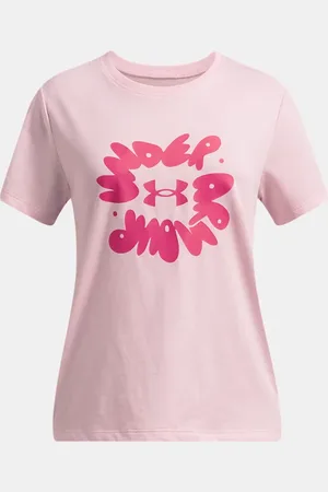 Under Armour Dziewczęca koszulka z krótkimi rękawami UA Bubble Wordmark YG (149 - 160 cm)