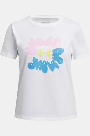 Under Armour Dziewczęca koszulka z krótkimi rękawami UA Bubble Wordmark YG (149 - 160 cm)