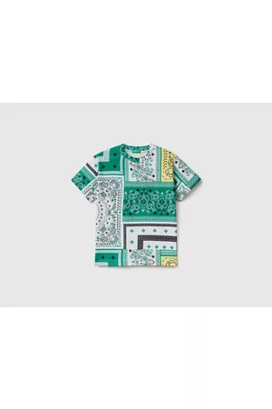 Benetton Chłopiec Szaliki i Chusty - Benetton, T-shirt With Bandana Print, size 2XL, , Kids