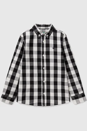 Benetton Two-tone Check Button-down Shirt