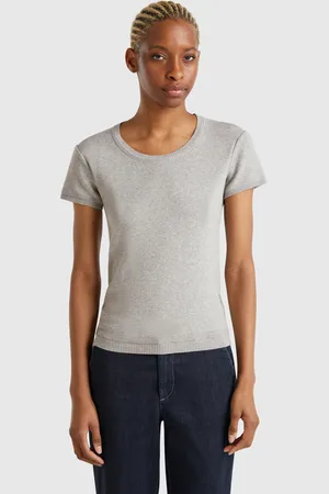 Benetton Short Sleeve Sweater In 100% Cotton