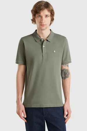 Benetton Sage Green Slim Fit Polo