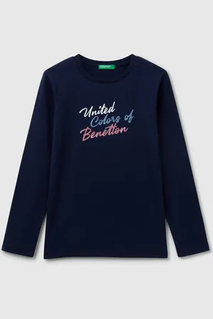 Benetton Long Sleeve T-shirt With Glittery Print