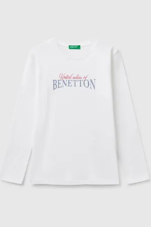 Benetton Long Sleeve T-shirt With Glittery Print