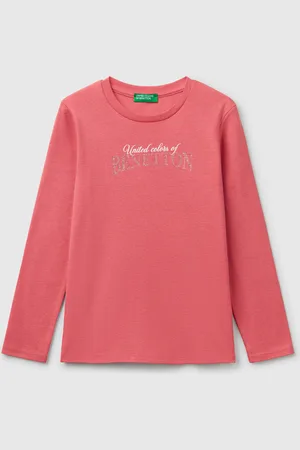 Benetton Long Sleeve T-shirt With Glittery Print