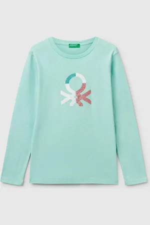 Benetton Long Sleeve T-shirt With Glittery Print